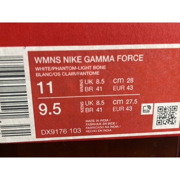 Nike Gamma Force Womens Size 11 White Light Bone Casual Athletic Shoes - Picture 6 of 6